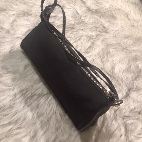 Vintage Apostrophe Y2k Little Black Prom Purse w/ Snake Print Handles - Picture 4 of 13